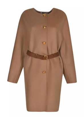 Prada belted buttoned coat - Brown
