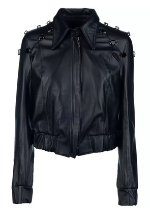 CARLOTTA 2001 rhinestone-studded leather jacket - Black
