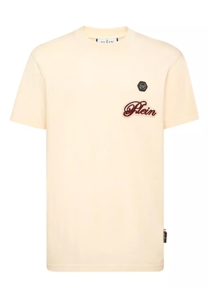 Philipp Plein logo-patch round-neck T-shirt - Neutrals