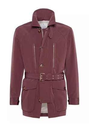 Brunello Cucinelli belted safari jacket - Red