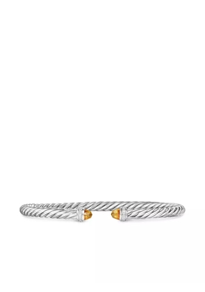 David Yurman sterling silver Cablespira citrine and diamonds bracelet (4mm)