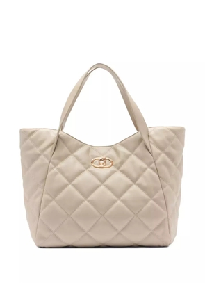 LIU JO large quilted logo tote bag - Neutrals