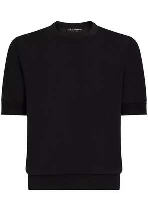 Dolce & Gabbana logo-embroidered T-shirt - Blue