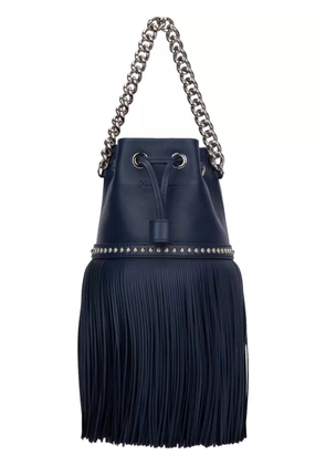 J&M Davidson Carnival fringed studded bucket bag - Blue