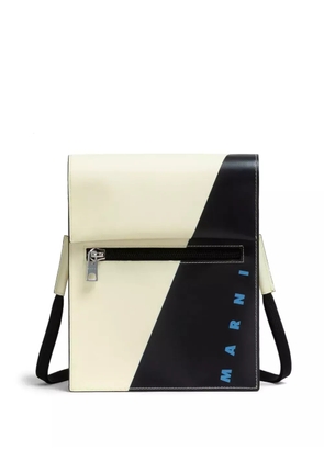 Marni logo-lettering shoulder bag - White