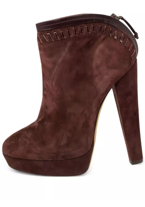 Jimmy Choo Pre-Owned 150mm suede ankle boots - Red