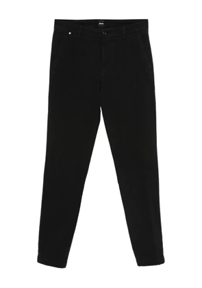 BOSS cotton-blend straight-leg trousers - Black