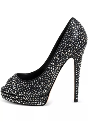 Casadei Vintage Pre-owned 140mm crystal-embellished pumps - Black