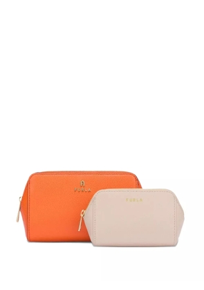 Furla zip-top curved makeup bag (set of two) - Orange