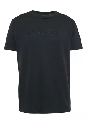 Emporio Armani Pre-Owned embroidered-logo cotton t-shirt - Black