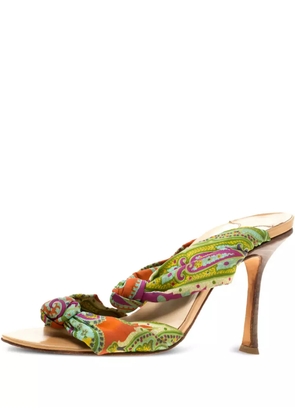 Jimmy Choo Pre-Owned 2023 100mm printed mules - Green