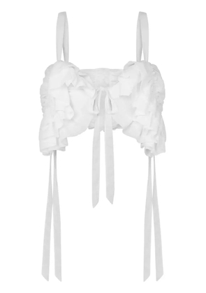 Moschino ruffle-detail crop top - White