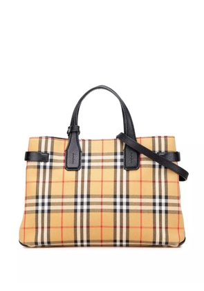 Burberry Pre-Owned 2000-2017 Medium House Check Canvas Banner satchel - Brown