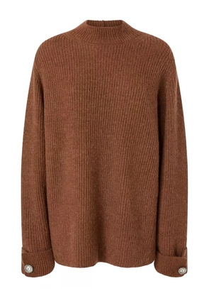 PINKO ribbed-cuff panelled sweater - Brown
