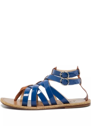Christian Louboutin Pre-Owned patent leather gladiator flat sandals - Blue
