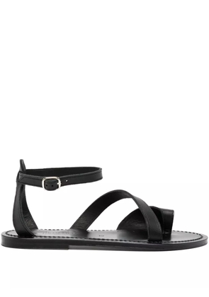 K. Jacques leather cross-strap sandals - Black
