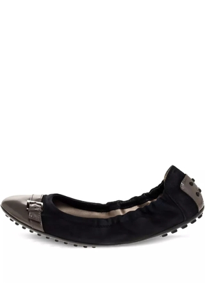 Tod's Vintage pre-owned buckle suede ballet flats - Black