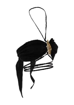 Hamoulet embellished-shell halter-neck top - Black