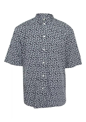 Giorgio Armani Pre-Owned hexagon-print shirt - Blue