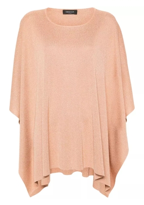 Fabiana Filippi metallic-threading knitted poncho - Pink
