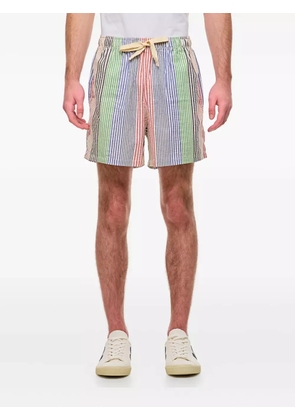 Howlin' striped-pattern seersucker-texture shorts - Green