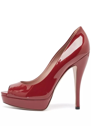 Gucci Pre-Owned peep-toe pumps - Red