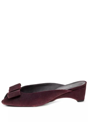 Stuart Weitzman 50mm bow-detail mules - Red