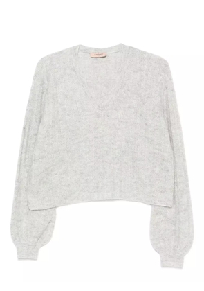 TWINSET v-neck balloon-sleeve sweater - Grey