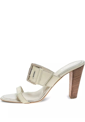 Tod's Vintage patent-leather buckle sandals - White