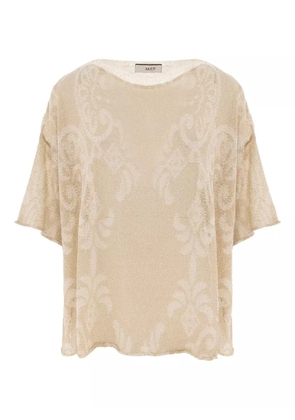 Akep patterned knitted T-shirt - Neutrals