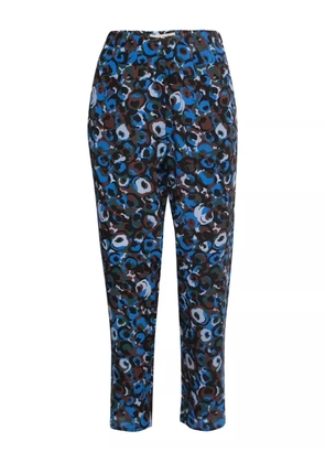 Marni Pre-Owned abstract-print silk trousers - Blue
