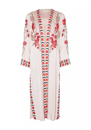 Temperley London Remi embroidered long coat - White