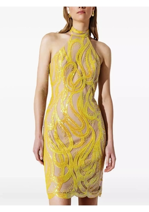 Allure sequin-embellished mini dress - Yellow