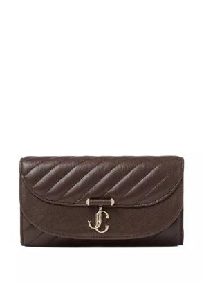 Jimmy Choo Curve quilted clutch bag - Brown