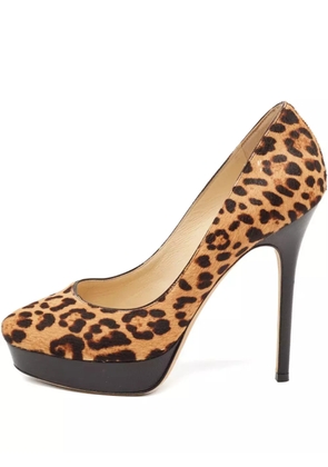 Jimmy Choo Pre-Owned 130mm leather heeled pumps - Brown