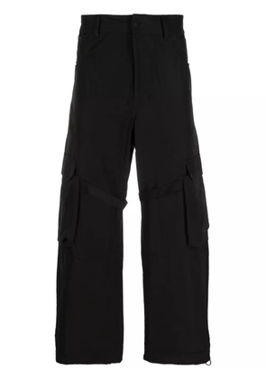 44 LABEL GROUP cargo-pocket cotton-blend trousers - Black