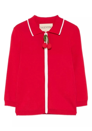 Valentino Garavani cherry-detail zip-up cardigan - Red