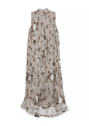 P.A.R.O.S.H. pleated floral-print dress - Grey