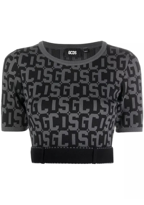 GCDS Matilda monogram cropped top - Black