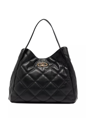 LIU JO large quilted logo tote bag - Black