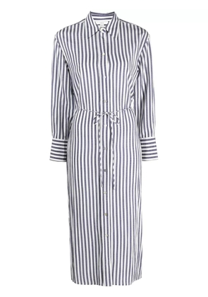 Vince striped belted midi shirt dress - Blue