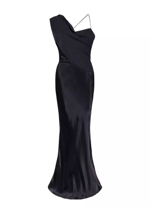 Paris Georgia Minka asymmetrical draped gown - Black