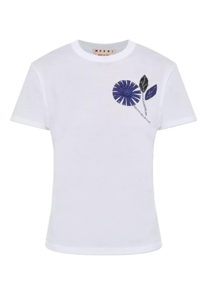Marni embroidered flower T-shirt - White