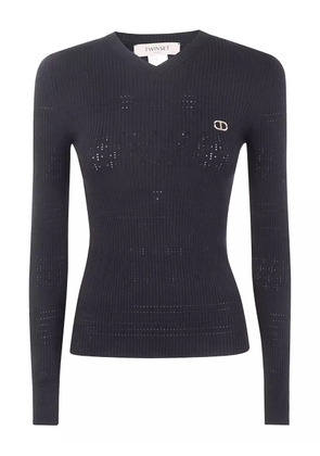 TWINSET ribbed v-neck sweater - Black