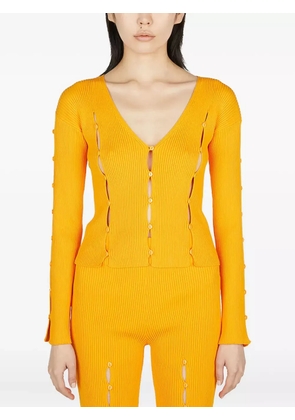 ESTER MANAS ribbed-knit cardigan - Orange