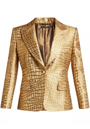 TOM FORD snakeskin-effect woven blazer - Gold