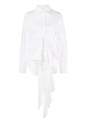QUIRA draped-detail cotton shirt - White