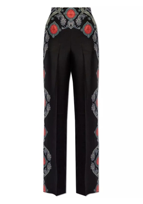 ETRO paisley flared silk trousers - Blue