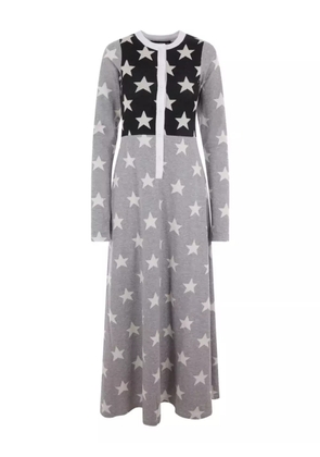 Reward If Found star-print button-front dress - Grey