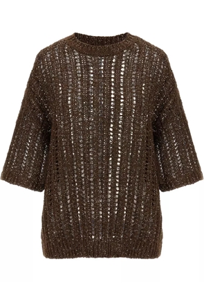 Brunello Cucinelli Rustic Dazzling Net jersey - Brown